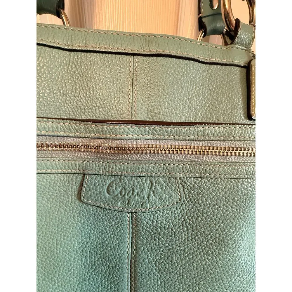 NWOT Coach Penelope Leather Satchel(F14684) green pebbled leather Shoulder bag